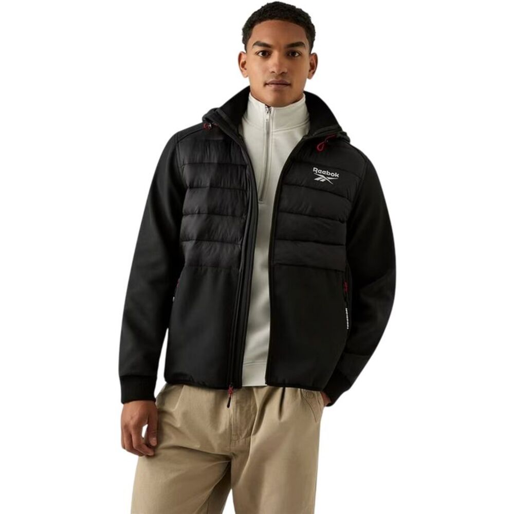 Reebok Mens Plain Ribbed Cuff Raincoat / Black